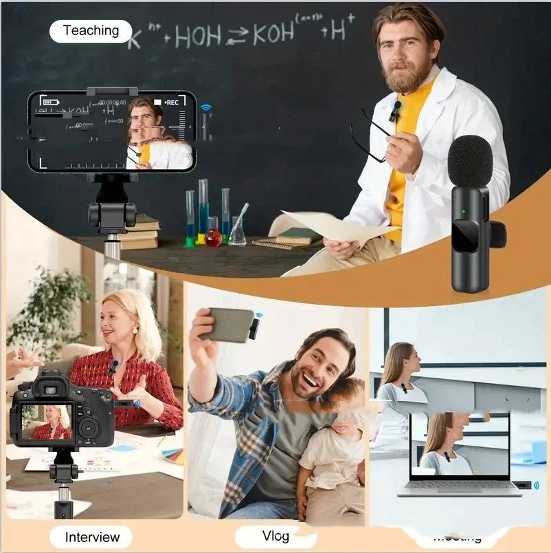 clip-on wireless lavalier microphone for TikTok and video recording
